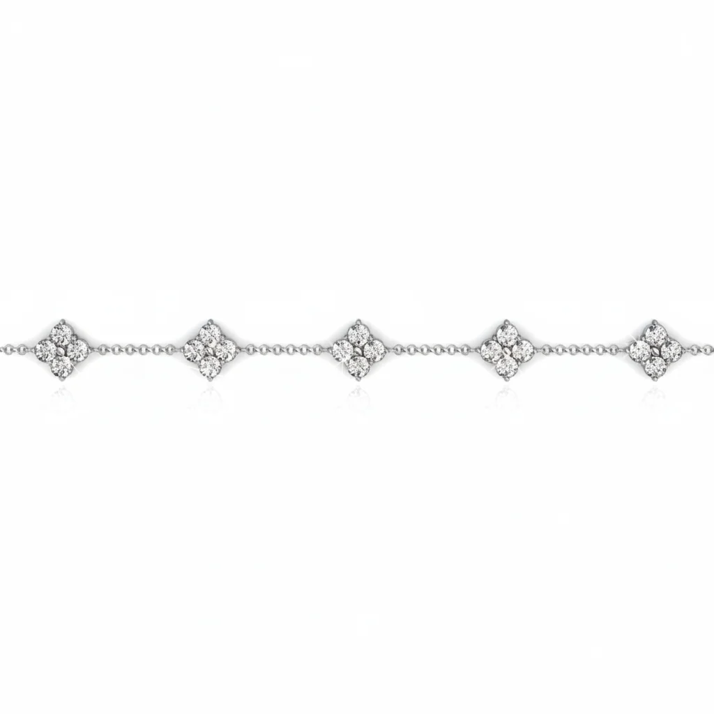 Adeline 18k White Gold Plated Station Bracelet with Swarovski Crystals - Image 10