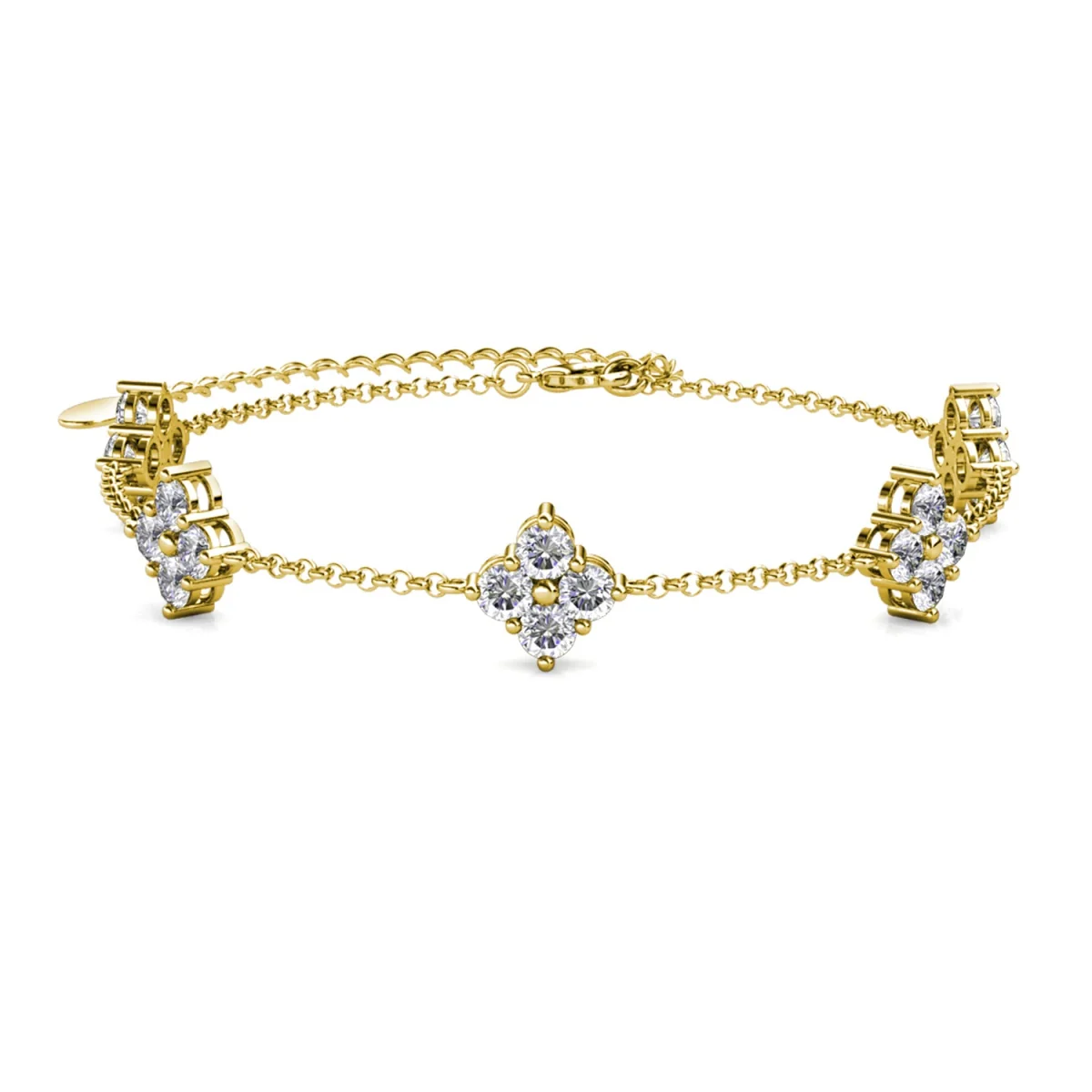 Adeline 18k White Gold Plated Station Bracelet with Swarovski Crystals - Image 11