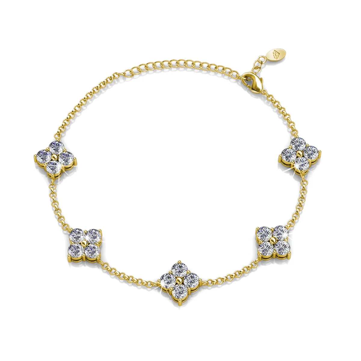 Adeline 18k White Gold Plated Station Bracelet with Swarovski Crystals - Image 13