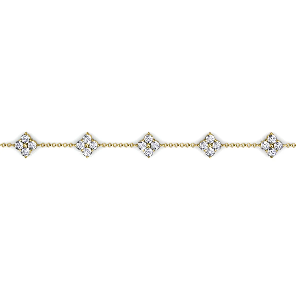 Adeline 18k White Gold Plated Station Bracelet with Swarovski Crystals - Image 14