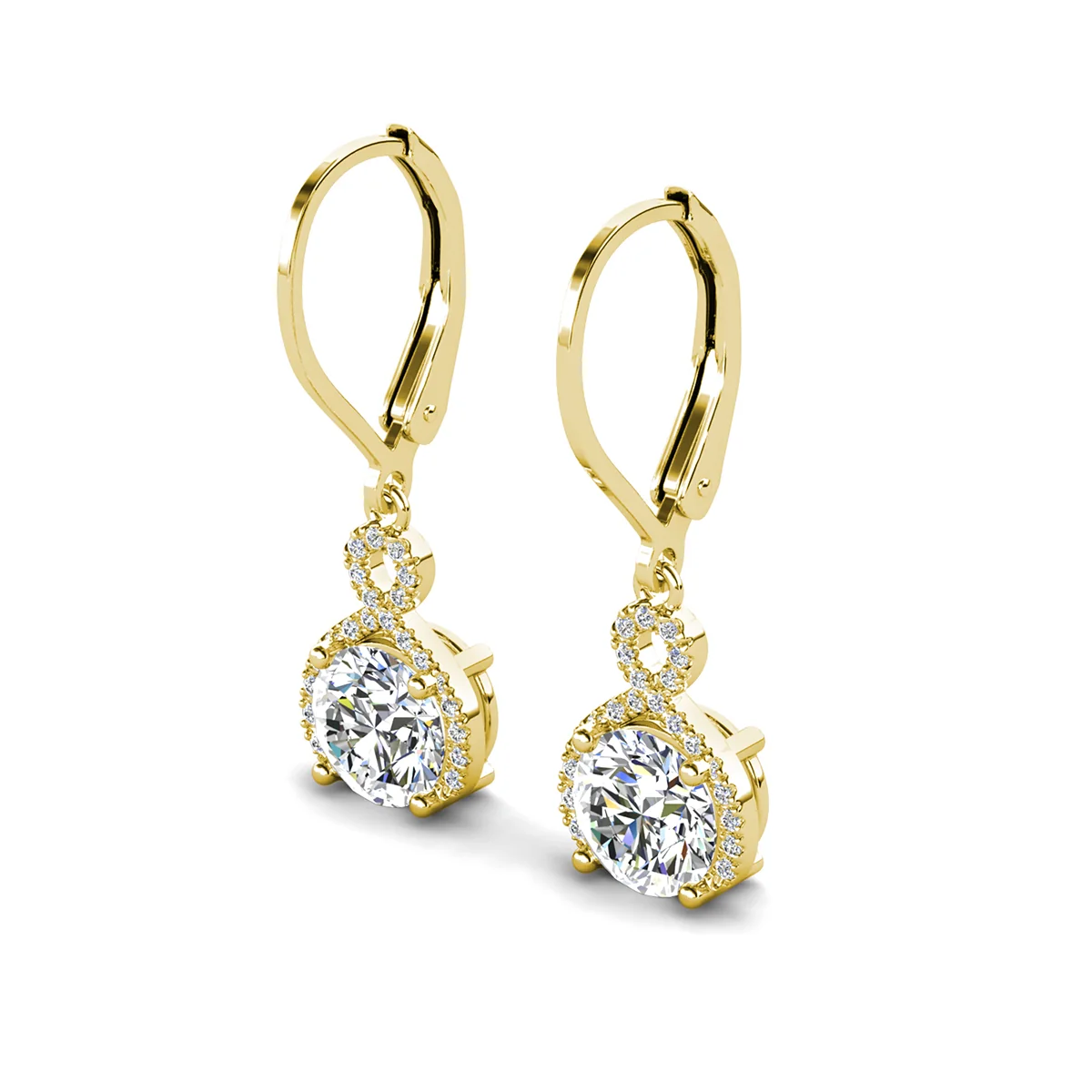 Alessandra 18k White Gold Plated Infinity Drop Earrings with Simulated Diamond Crystals - Image 20
