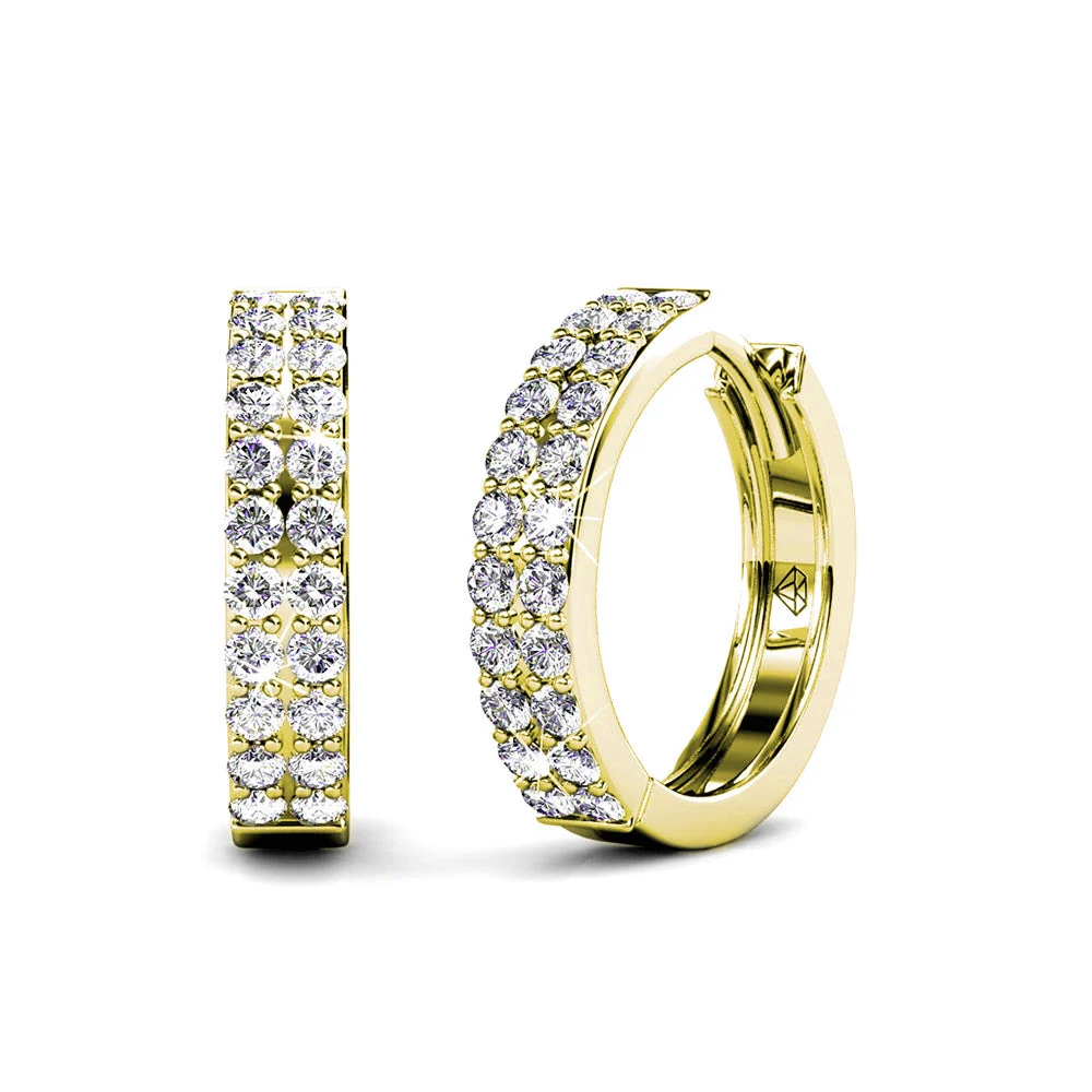 Alice 18k White Gold Plated 17mm Hoop Earrings with Swarovski Crystals - Image 10