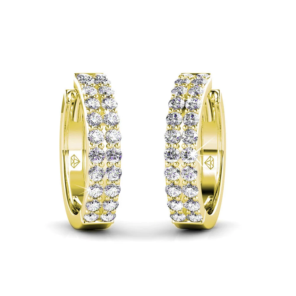 Alice 18k White Gold Plated 17mm Hoop Earrings with Swarovski Crystals - Image 12