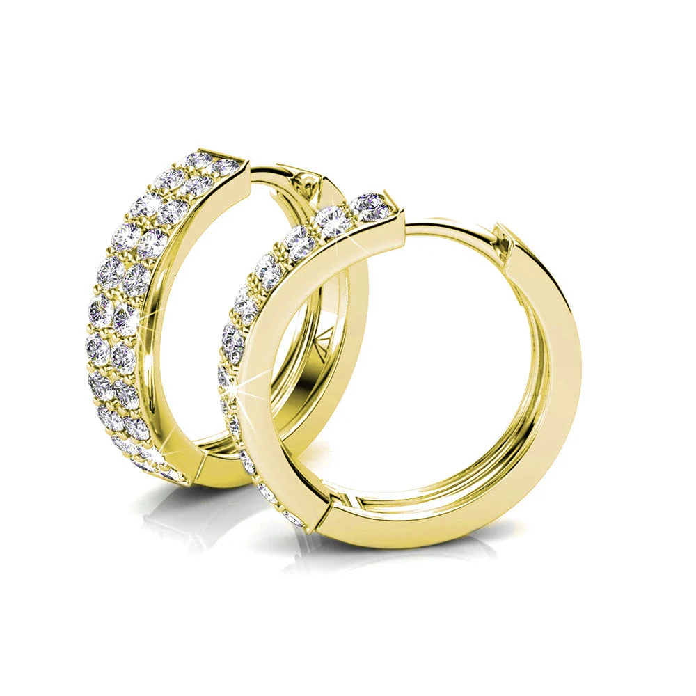 Alice 18k White Gold Plated 17mm Hoop Earrings with Swarovski Crystals - Image 13