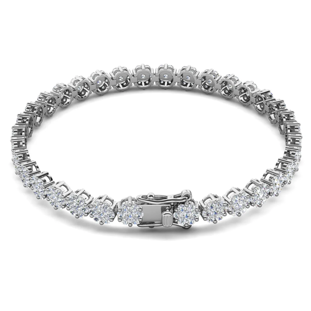 Ally 18k White Gold Plated Tennis Bracelet with Simulated Diamond Crystals - Image 8