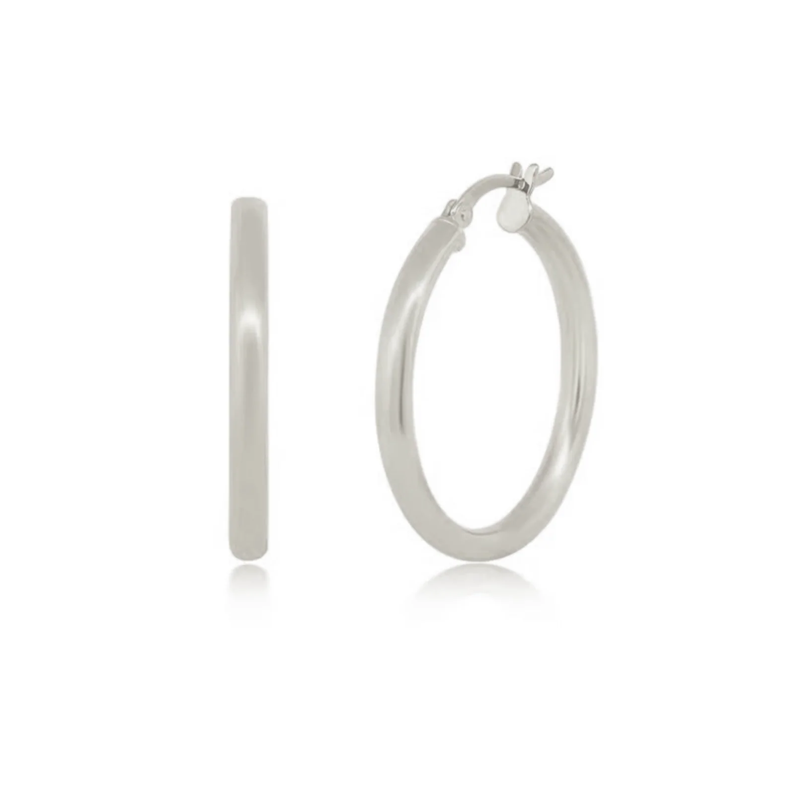 Amy 18k White Gold Plated 20mm/30mm Hoop Earrings - Image 8