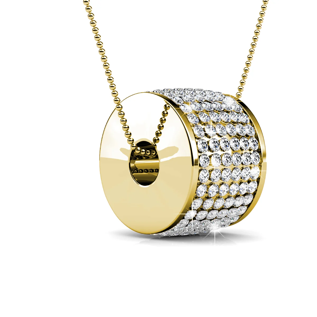 Anabelle 18k White Gold Plated Pendant Necklace with Swarovski Crystals - Image 10