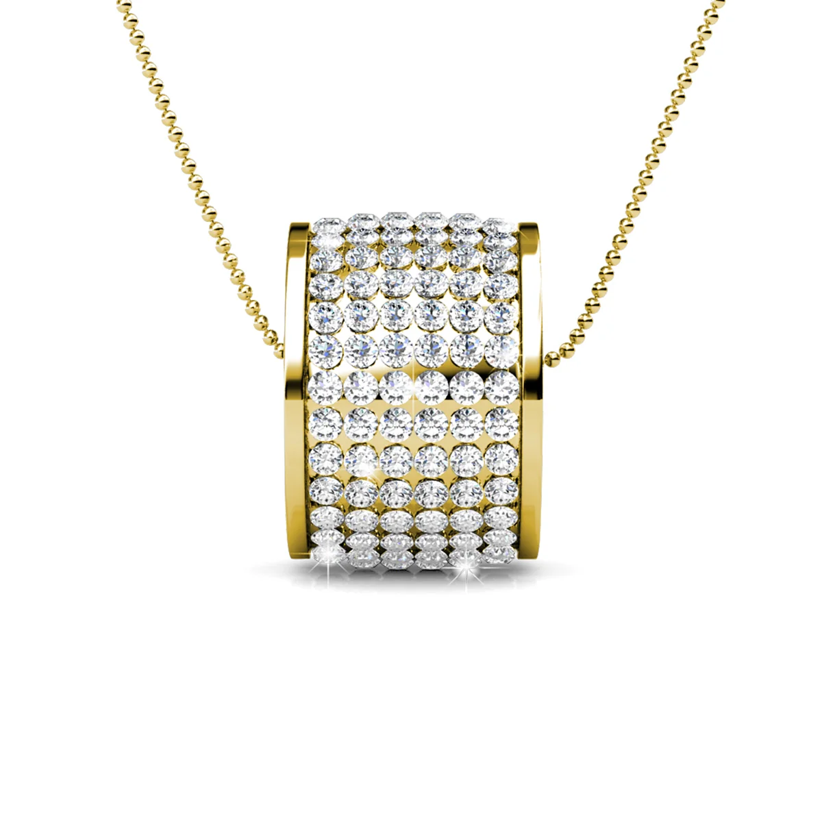 Anabelle 18k White Gold Plated Pendant Necklace with Swarovski Crystals - Image 8