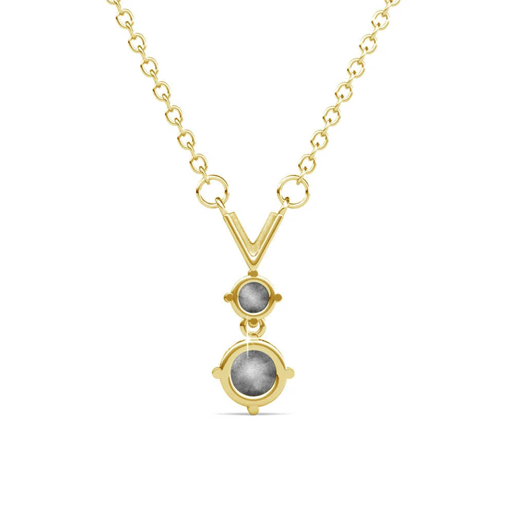 Andy 18k White Gold Plated 2-Stone Pendant Necklace with Swarovski Crystals - Image 13