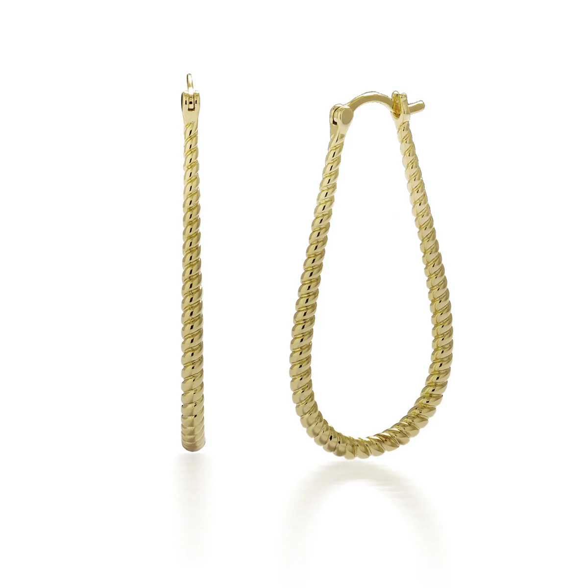 Angelica 18k White Gold Plated 45mm Twisted U-Shaped Hoop Earrings - Image 11