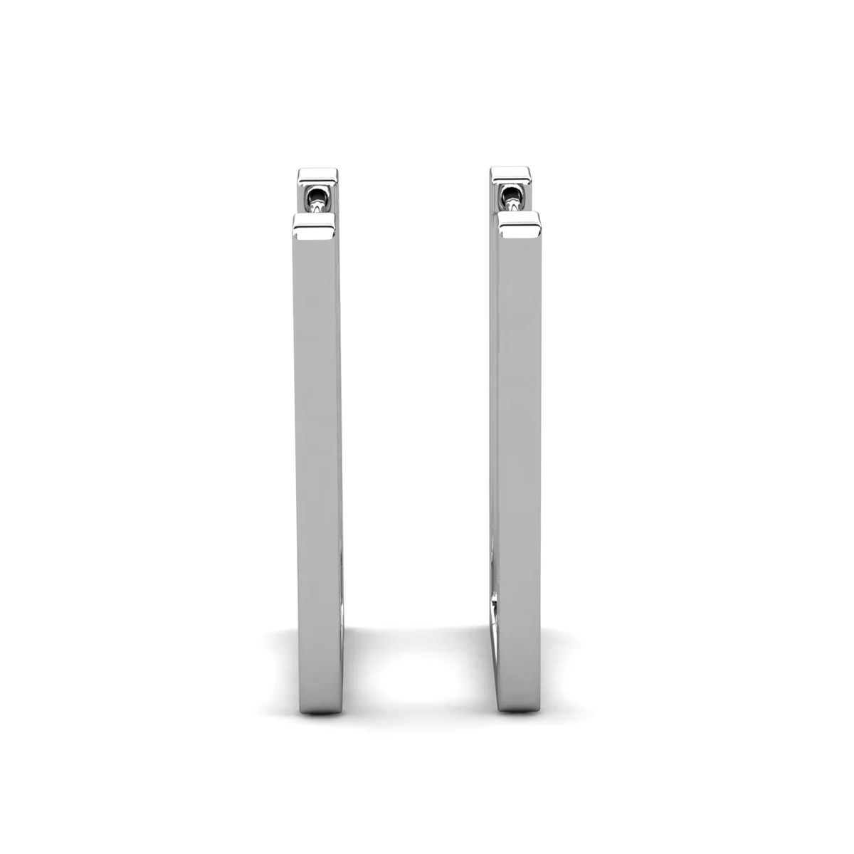 Annalise 18k White Gold Plated 24mm Silver Square  Hoop Earrings - Image 10