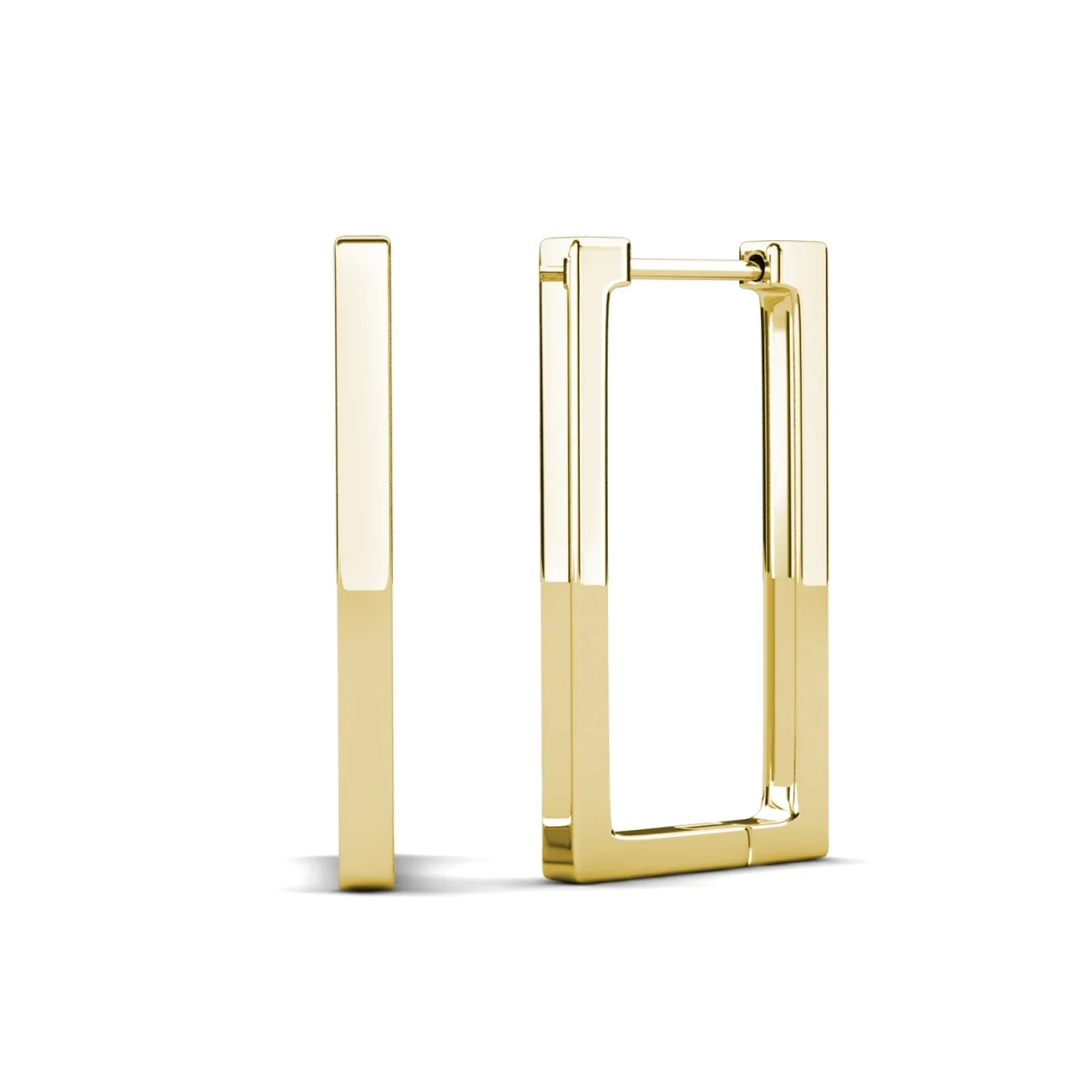 Annalise 18k White Gold Plated 24mm Silver Square  Hoop Earrings - Image 12