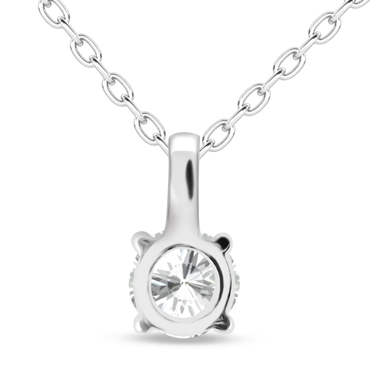 Araylia 18k White Gold Plated Necklace with Solitaire Round Cut Swarovski Crystal - FAB FAV - Image 10