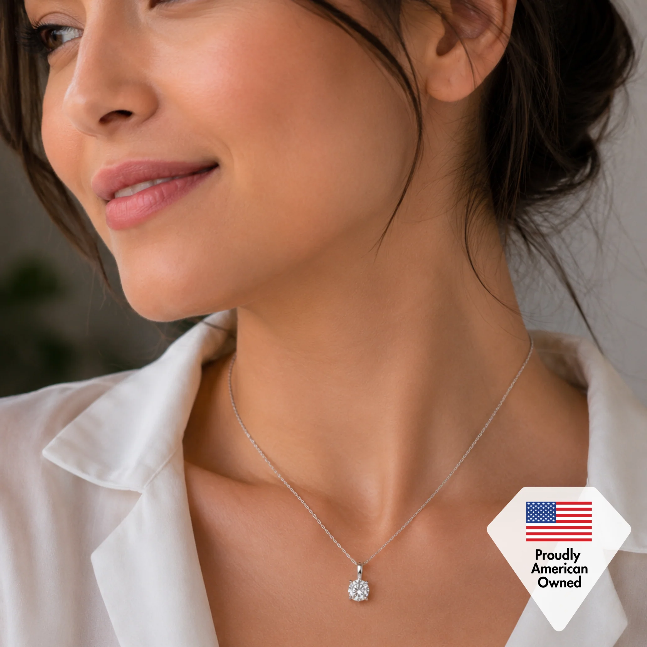 Araylia 18k White Gold Plated Necklace with Solitaire Round Cut Swarovski Crystal - FAB FAV - Image 7