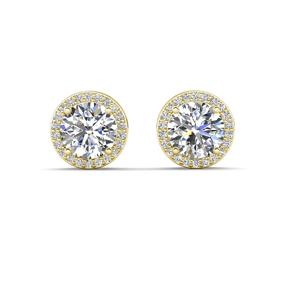 Ariel 18k White Gold Plated Halo Stud Earrings with Simulated Diamond Crystals - Image 13