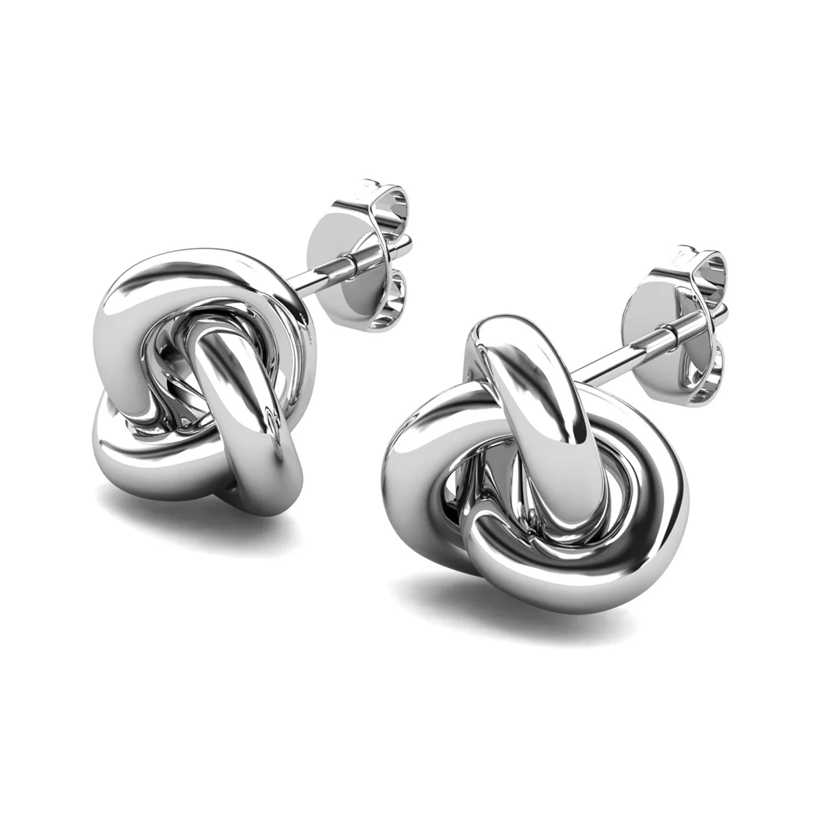 Ashley 18k White Gold Plated Knot Stud Earrings - Image 9