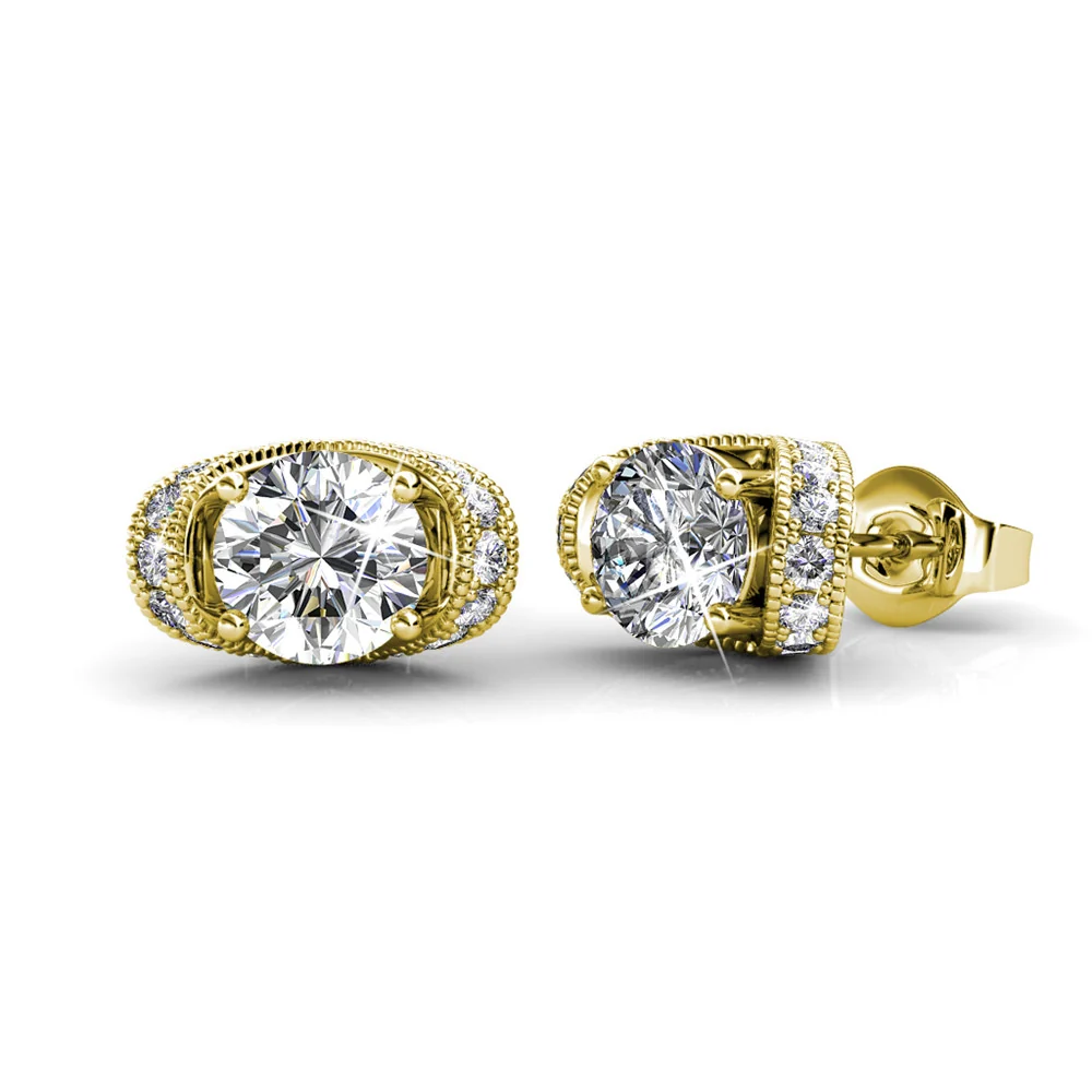 Astrid 18k White Gold Plated Stud Earrings with Swarovski Crystal — Final Sale - FAB FAV - Image 10