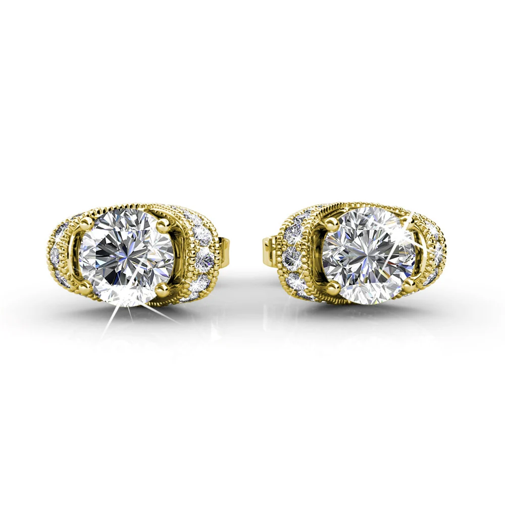 Astrid 18k White Gold Plated Stud Earrings with Swarovski Crystal — Final Sale - FAB FAV - Image 13