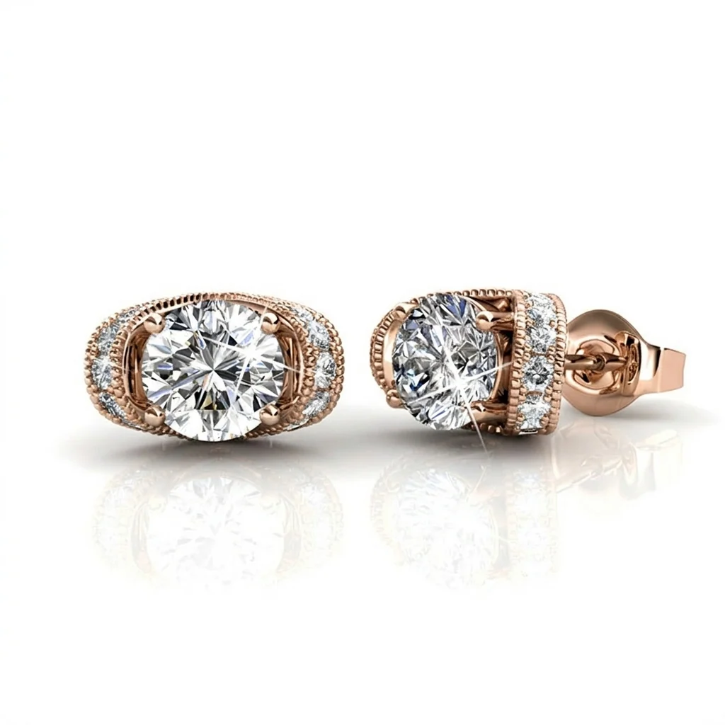 Astrid 18k White Gold Plated Stud Earrings with Swarovski Crystal — Final Sale - FAB FAV - Image 14