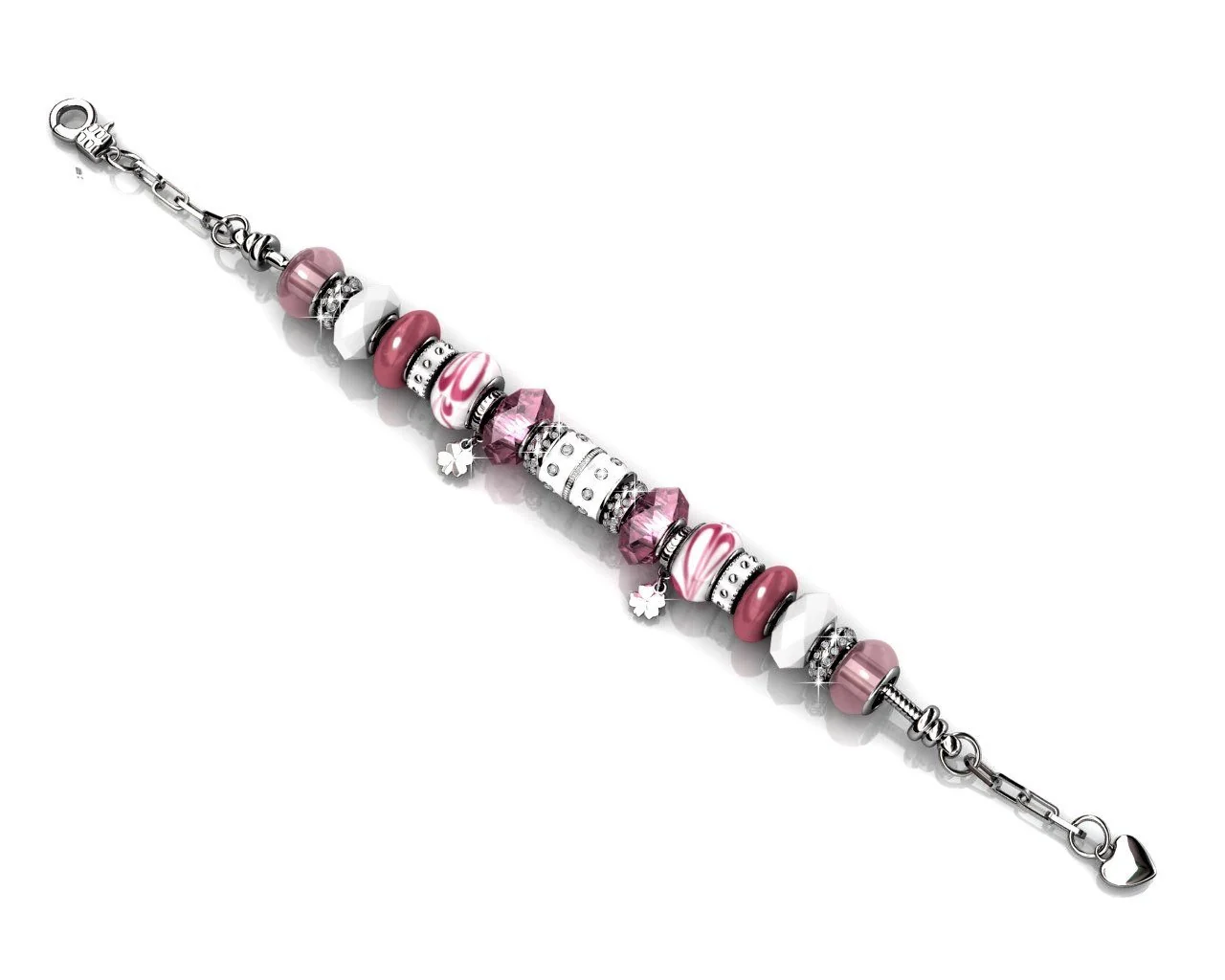 Aurora 18k White Gold Plated Beaded Bracelet with Swarovski Crystals - Image 13