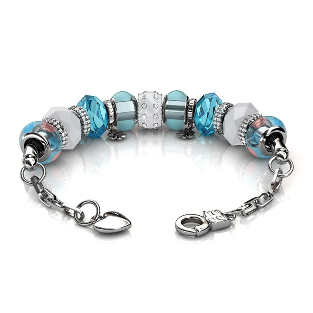 Aurora 18k White Gold Plated Beaded Bracelet with Swarovski Crystals - Image 16