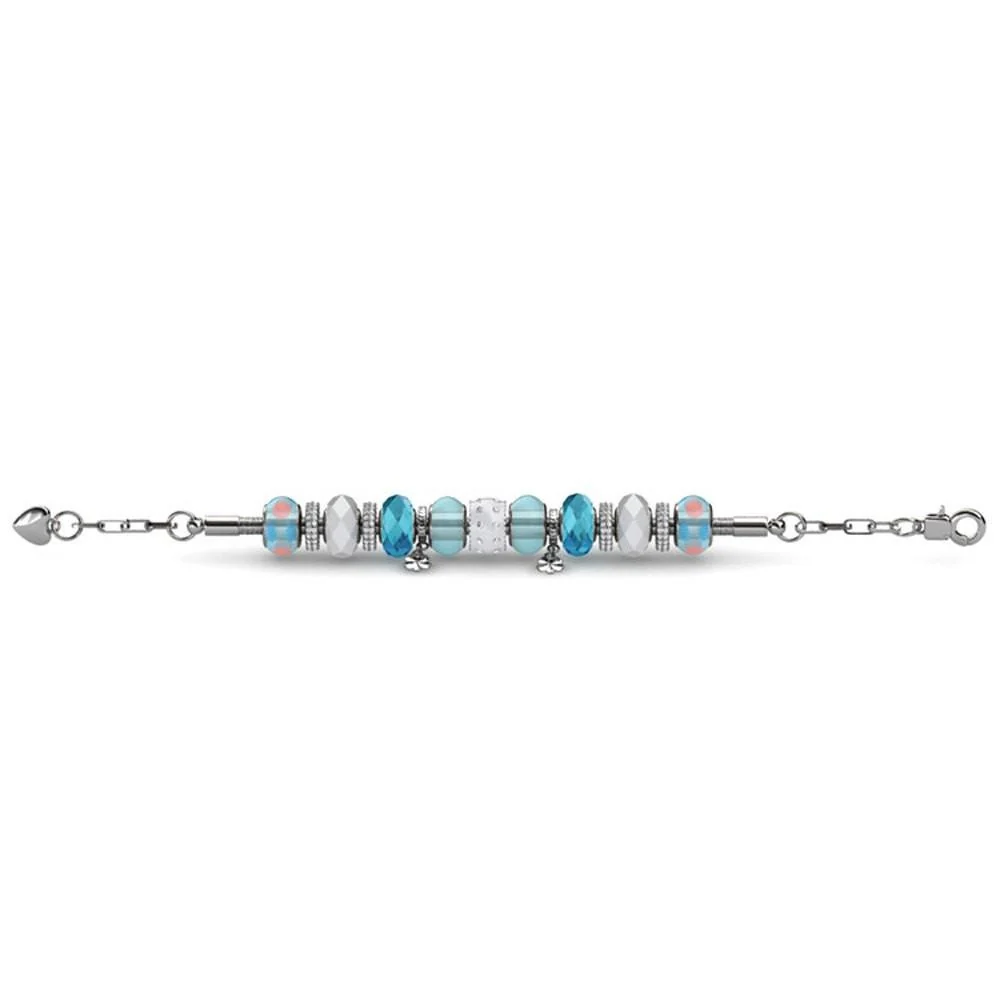 Aurora 18k White Gold Plated Beaded Bracelet with Swarovski Crystals - Image 17