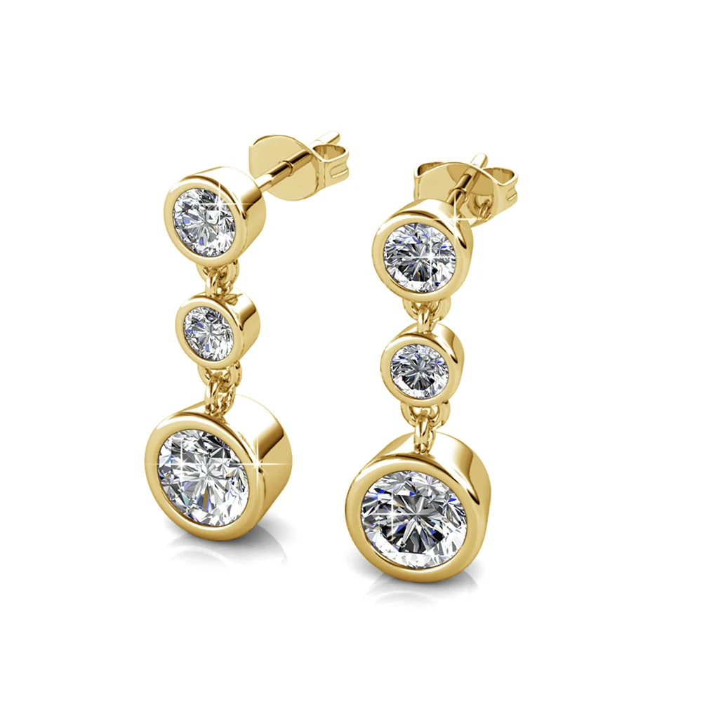 Bailey 18k White Gold Plated Dangle Stud Earrings with Swarovski Crystals — Final Sale - Image 12