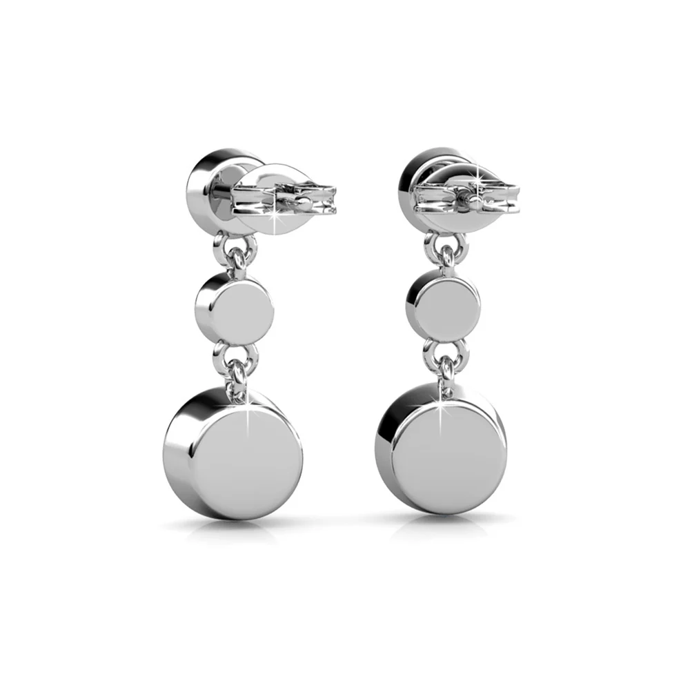 Bailey 18k White Gold Plated Dangle Stud Earrings with Swarovski Crystals — Final Sale - Image 8