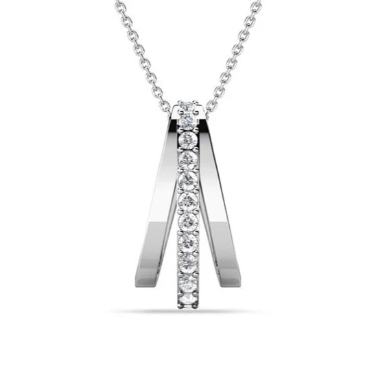 Bella 18k White Gold Plated Necklace with Swarovski Crystals