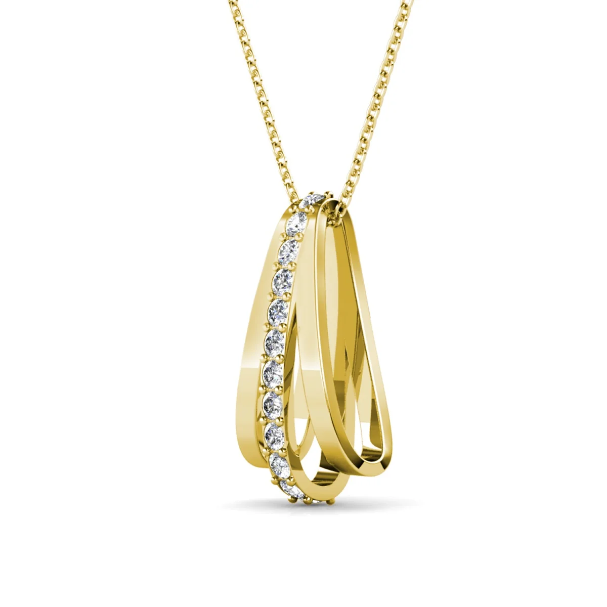Bella 18k White Gold Plated Necklace with Swarovski Crystals - Image 13