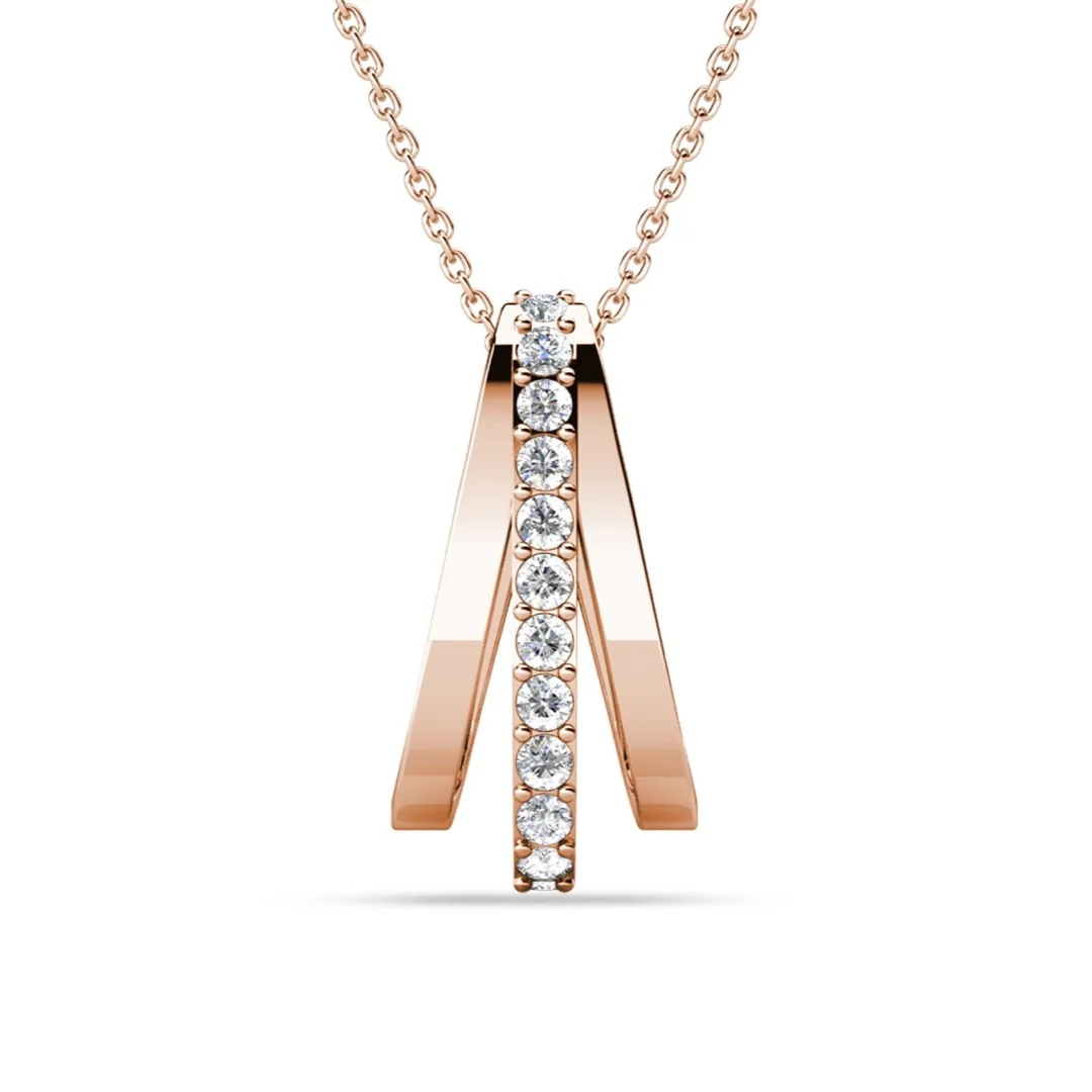 Bella 18k White Gold Plated Necklace with Swarovski Crystals - Image 15