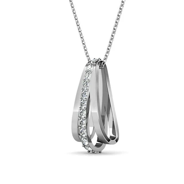 Bella 18k White Gold Plated Necklace with Swarovski Crystals - Image 8