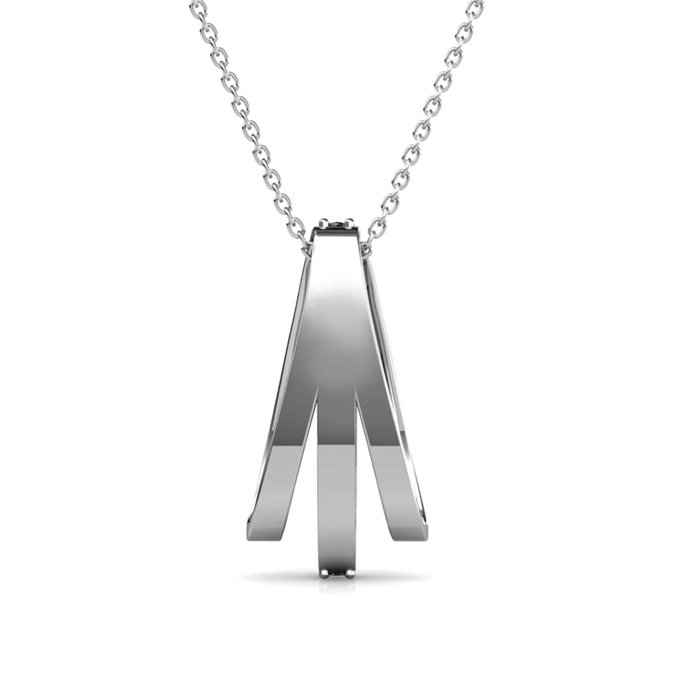 Bella 18k White Gold Plated Necklace with Swarovski Crystals - Image 9