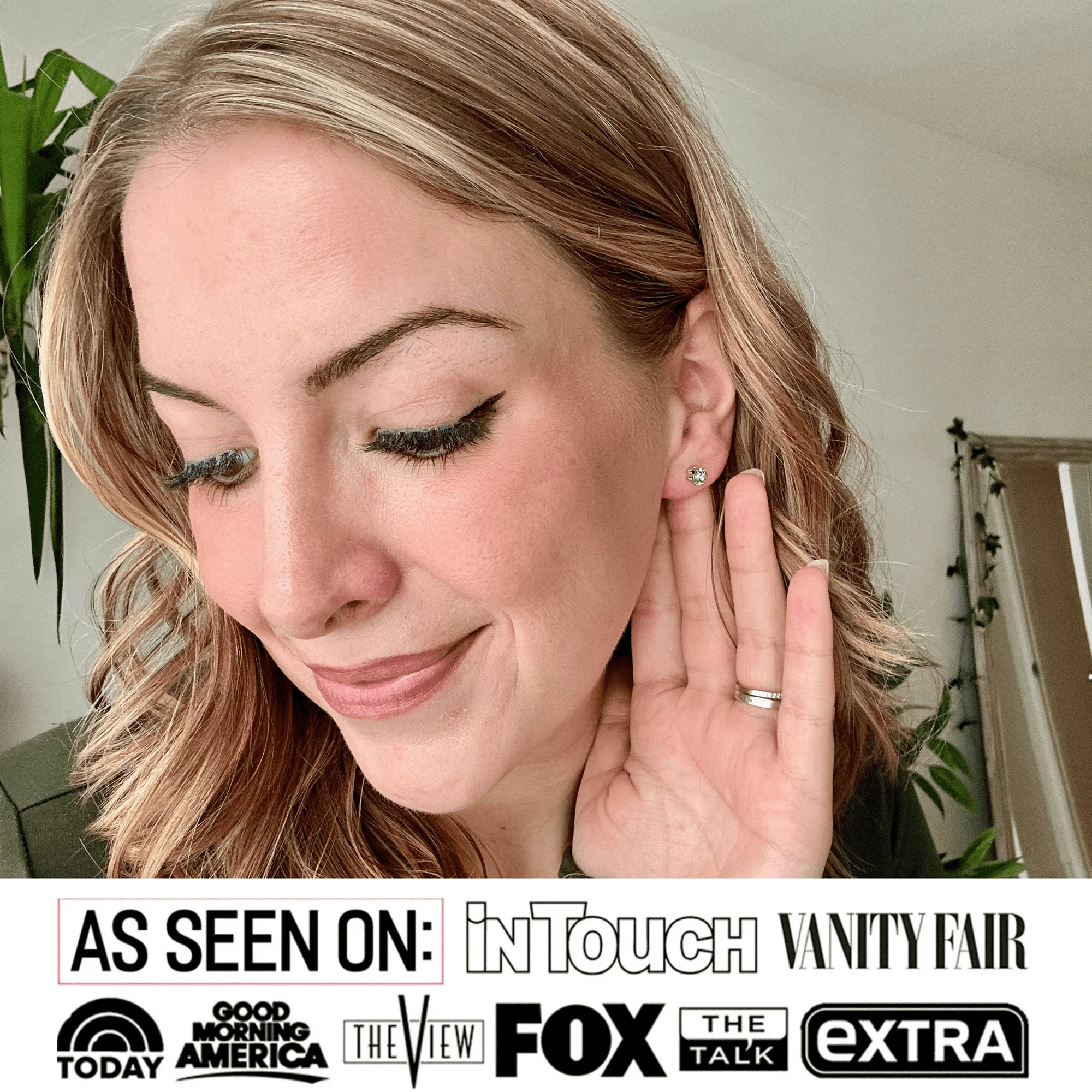 Birthstone Earrings 18k White Gold Plated Stud Earrings with 1ct Solitaire Swarovski Crystals - Image 2