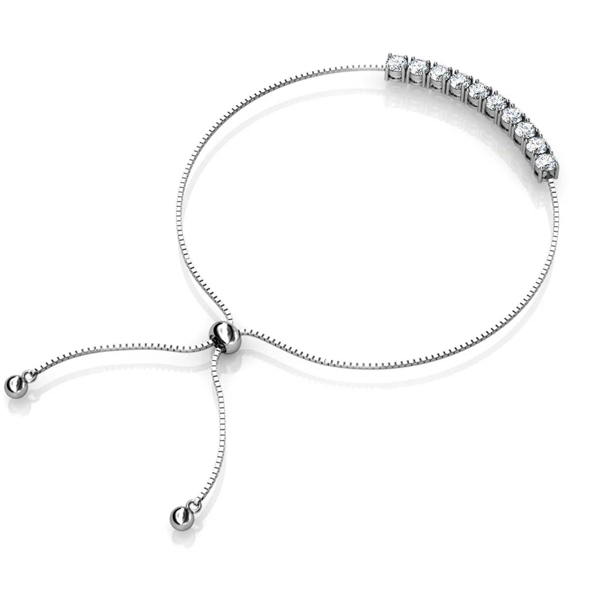 Cameron 18k White Gold Plated Bracelet with Swarovski Crystals - Image 10