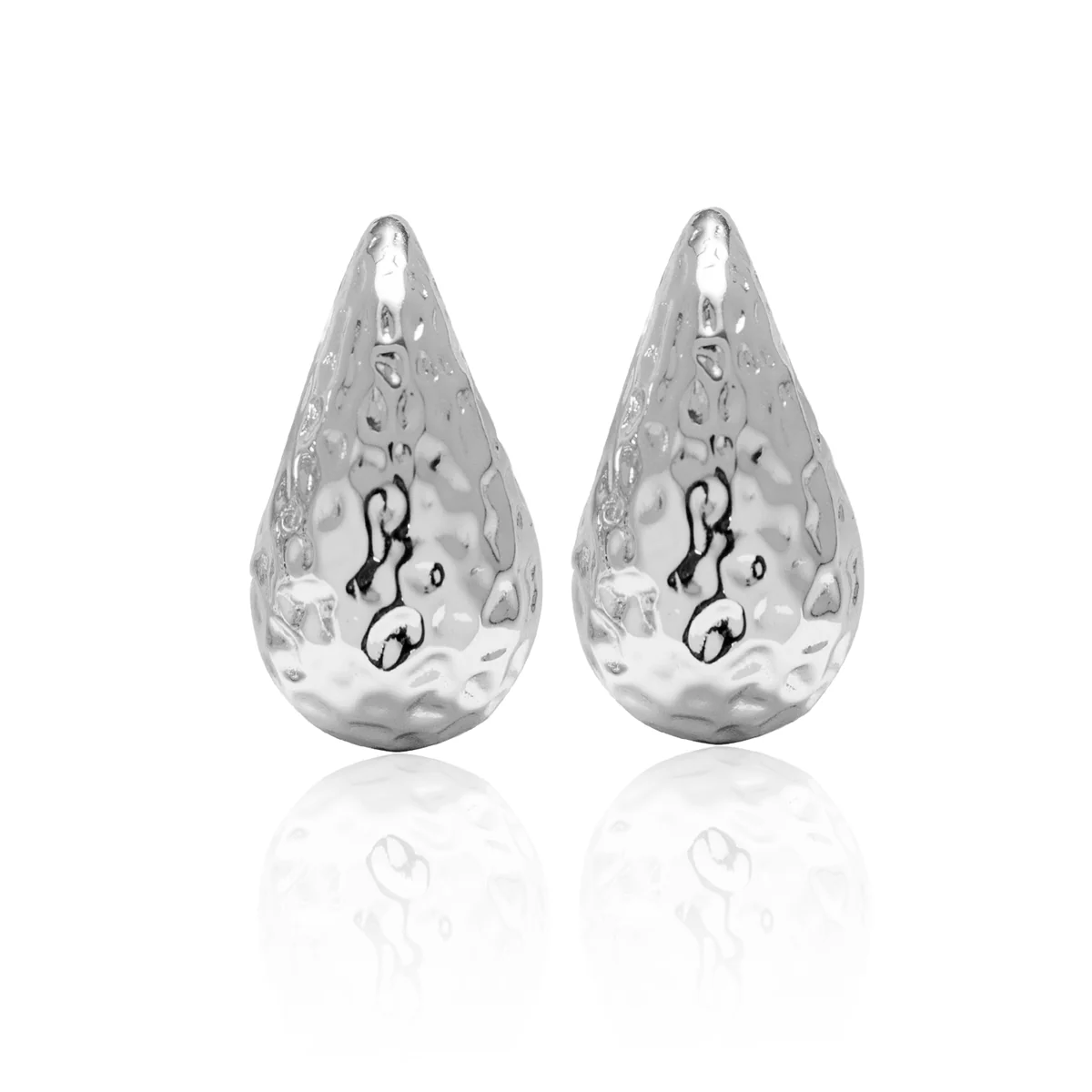 Candice 18k White Gold Plated Teardrop Stud Earrings - Image 7