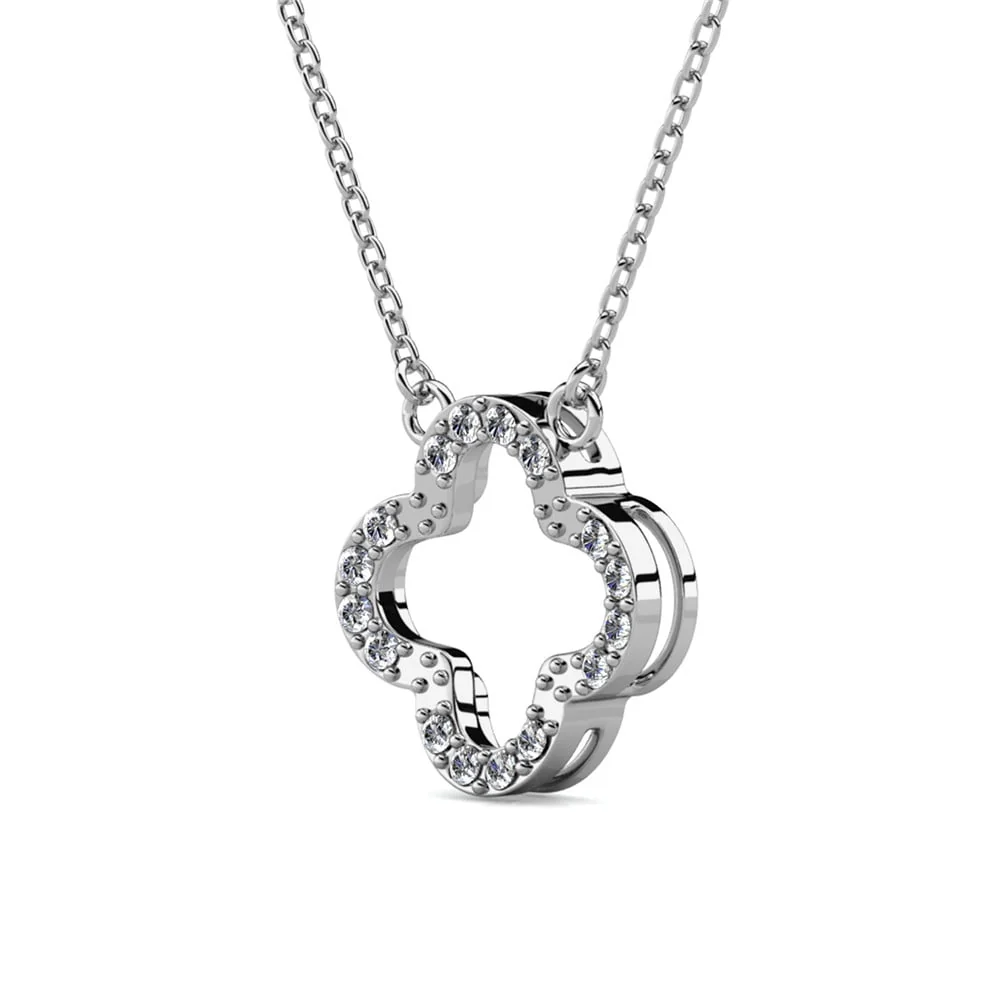 Cassandra 18k White Gold Plated Necklace with Swarovski Crystals - Image 7