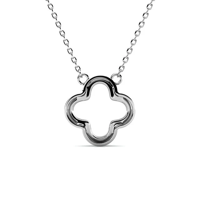 Cassandra 18k White Gold Plated Necklace with Swarovski Crystals - Image 8
