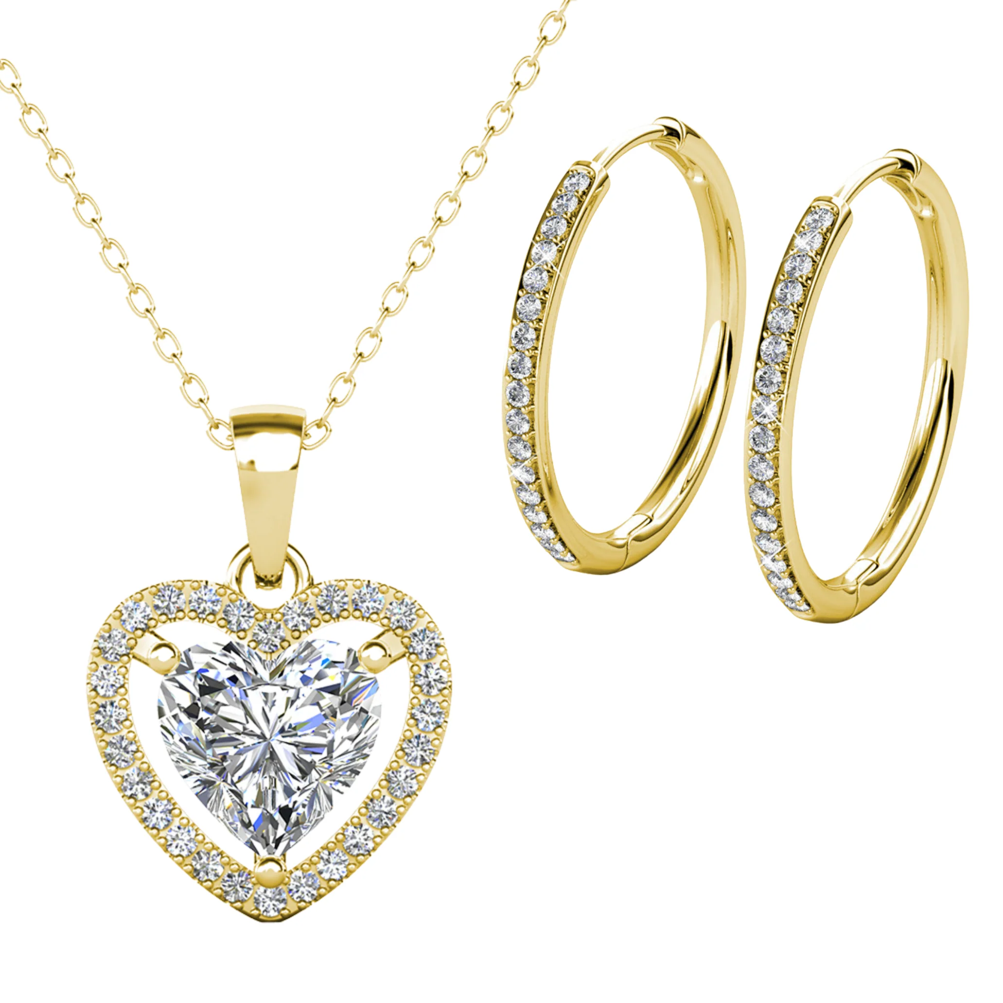 Bianca 25mm Hoop Earrings & Amora Heart Necklace (Set of 2) - Image 8