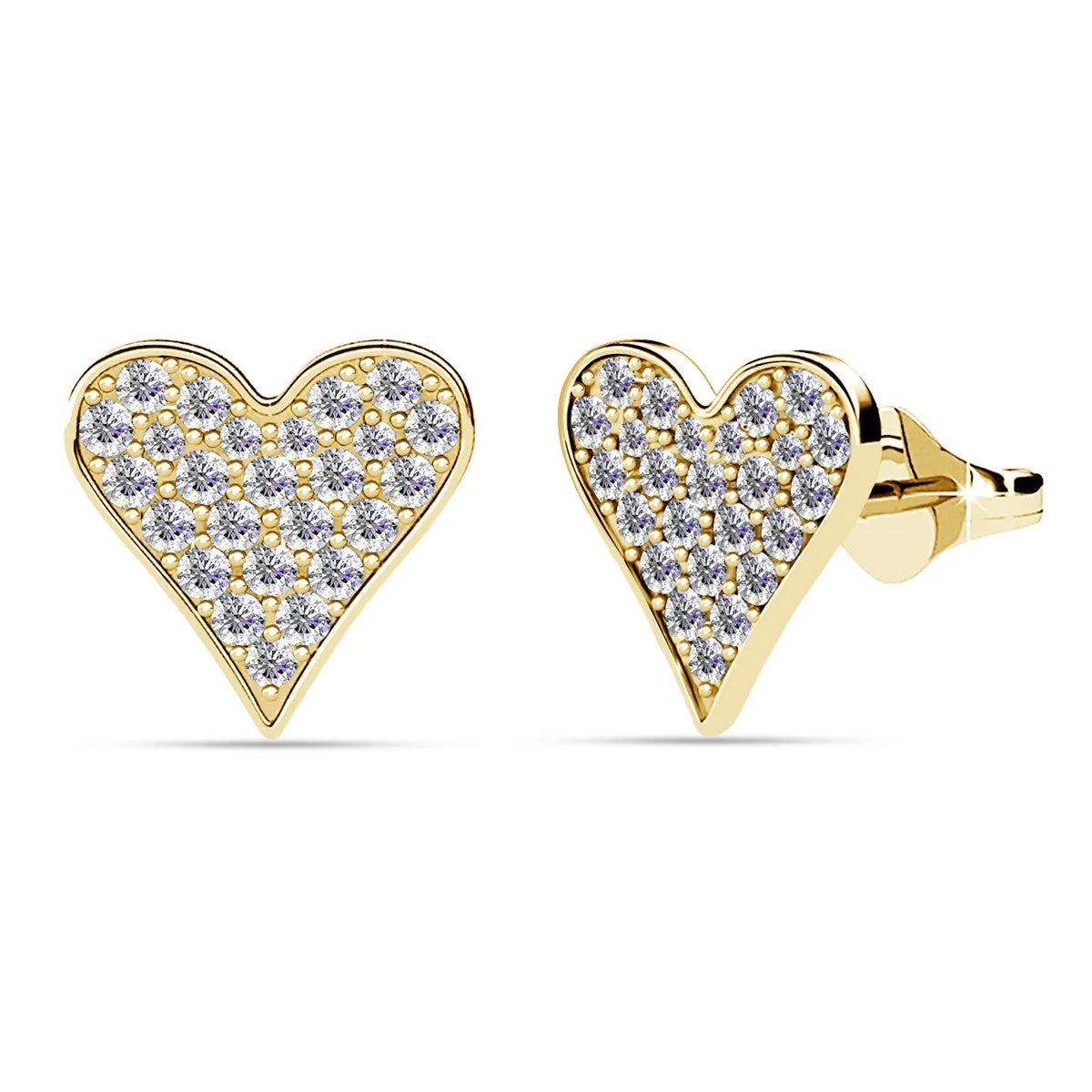 Cecilia 18k White Gold Heart Necklace and Stud Earrings Jewelry Set with Crystals - Image 11