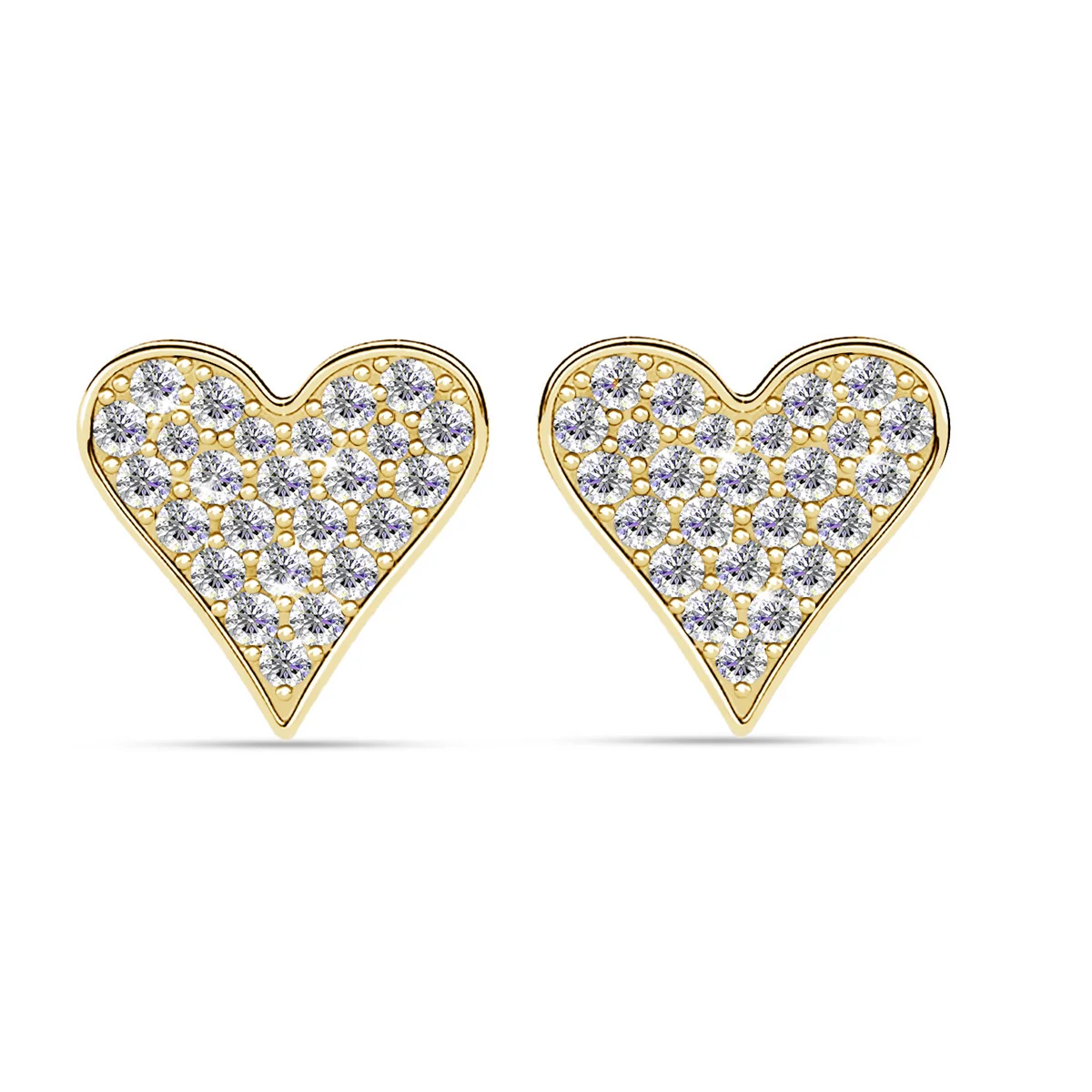 Cecilia 18k White Gold Plated Silver Heart Stud Earrings with Swarovski Crystals - Image 12
