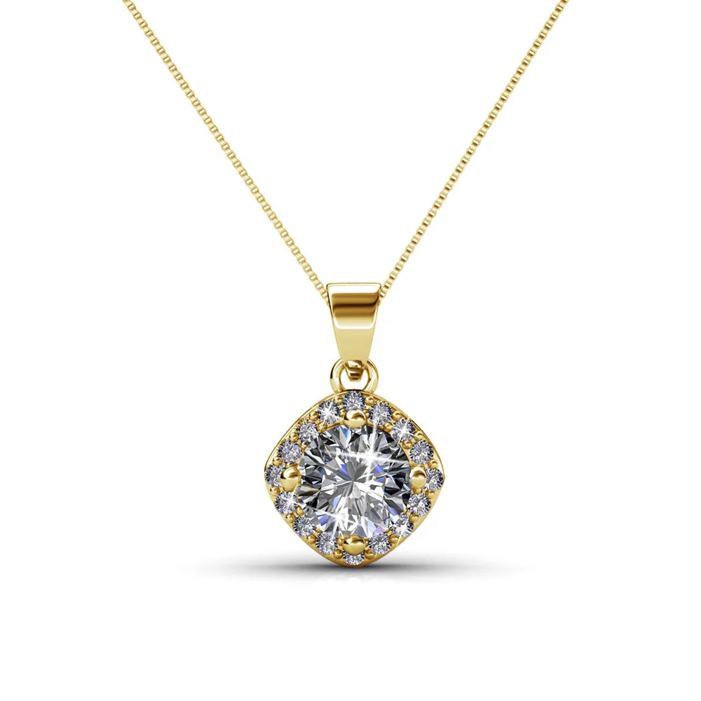 Celeste 18k White Gold Plated Pendant Necklace with Swarovski Crystals - Image 10