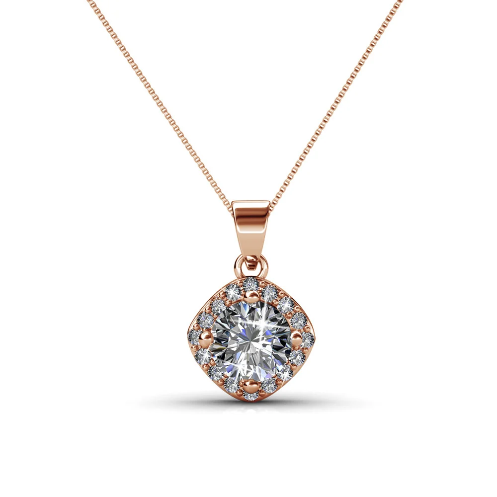 Celeste 18k White Gold Plated Pendant Necklace with Swarovski Crystals - Image 14