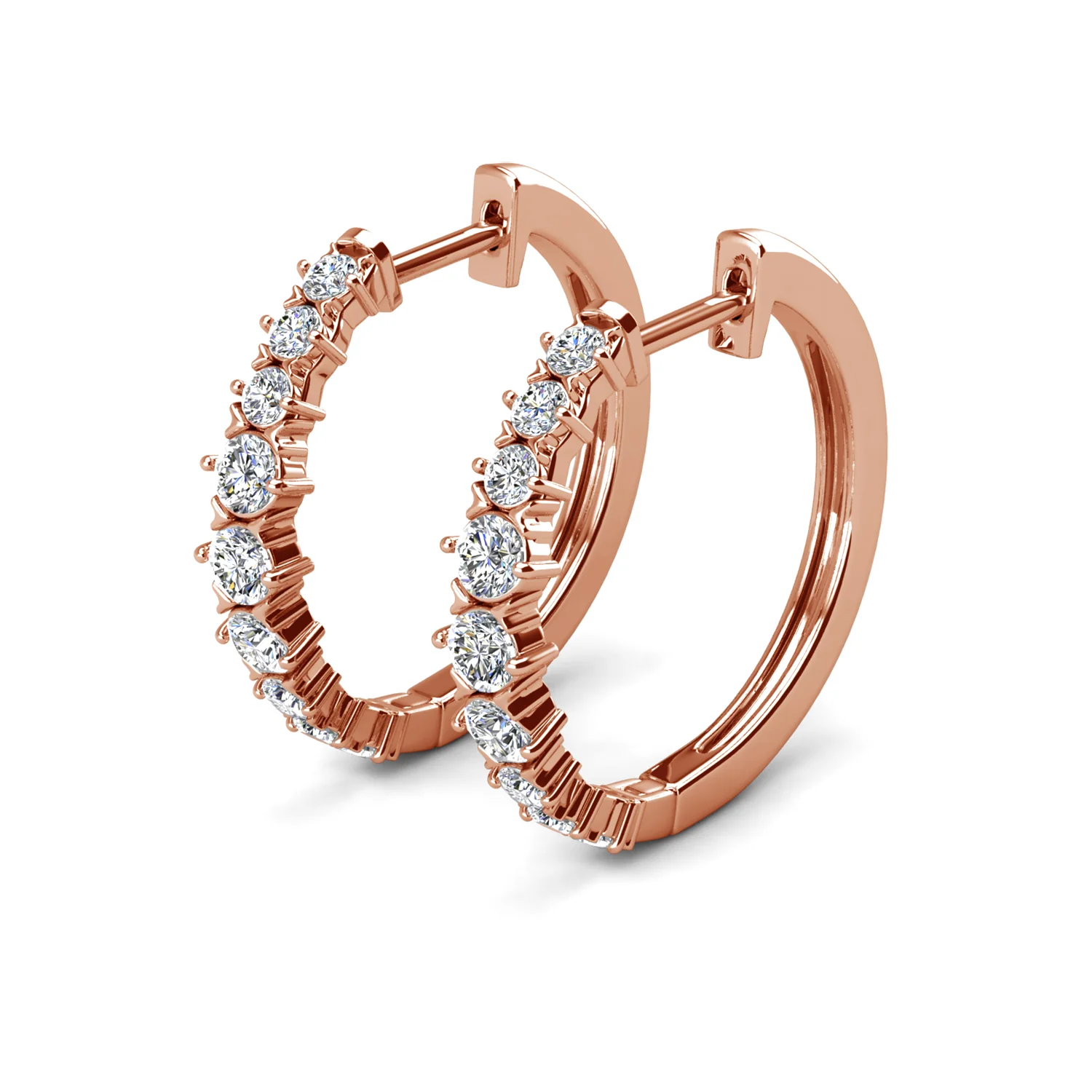 Claire 18k White Gold Plated 20mm Hoop Earrings with Swarovski Crystals - Image 21