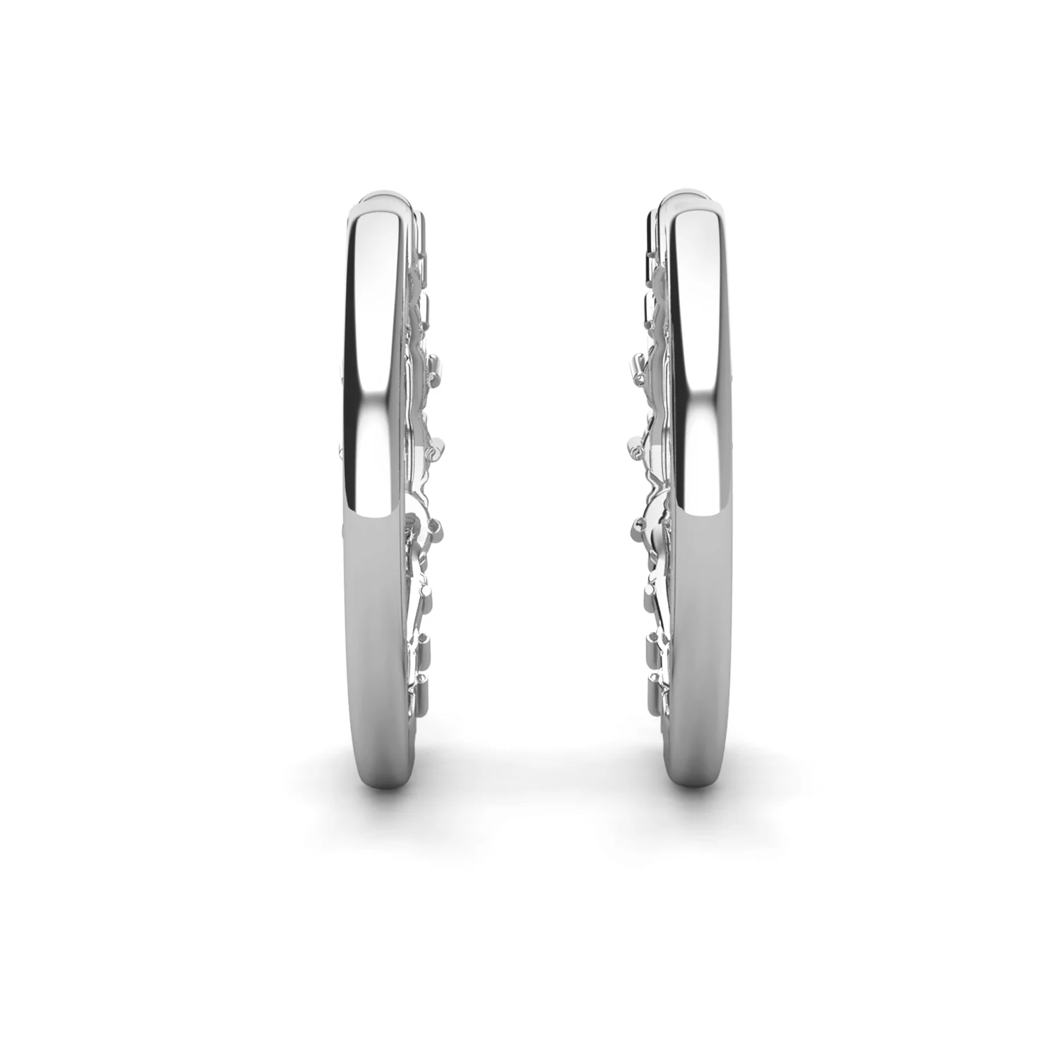 Claire 18k White Gold Plated 20mm Hoop Earrings with Swarovski Crystals - Image 8
