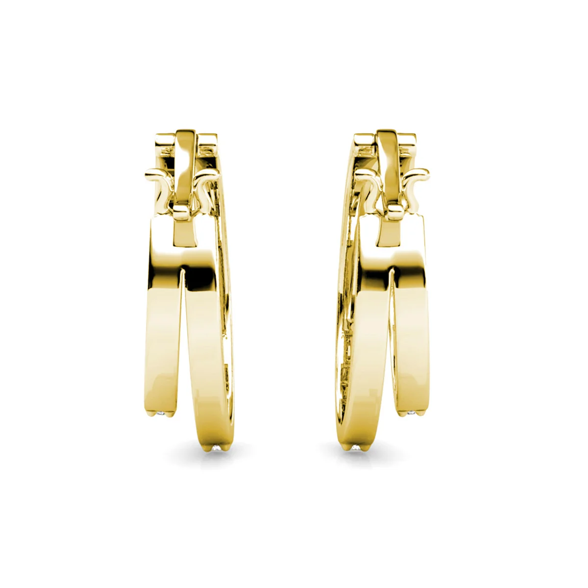 Corina 18k White Gold Plated 20mm Hoop Earrings with Swarovski Crystals (3 Pair Set) - Image 18
