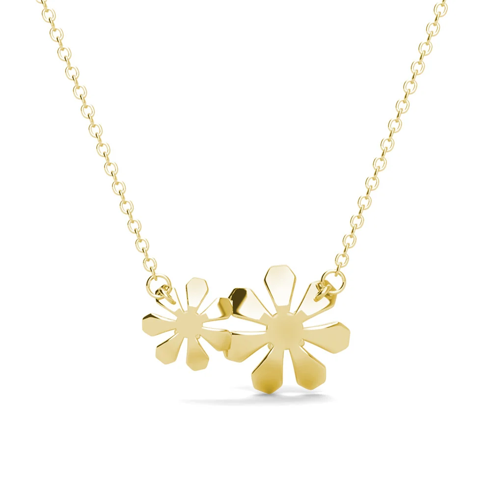 Daisy 18k White Gold Plated Flower Necklace with Swarovski Crystals - Image 12