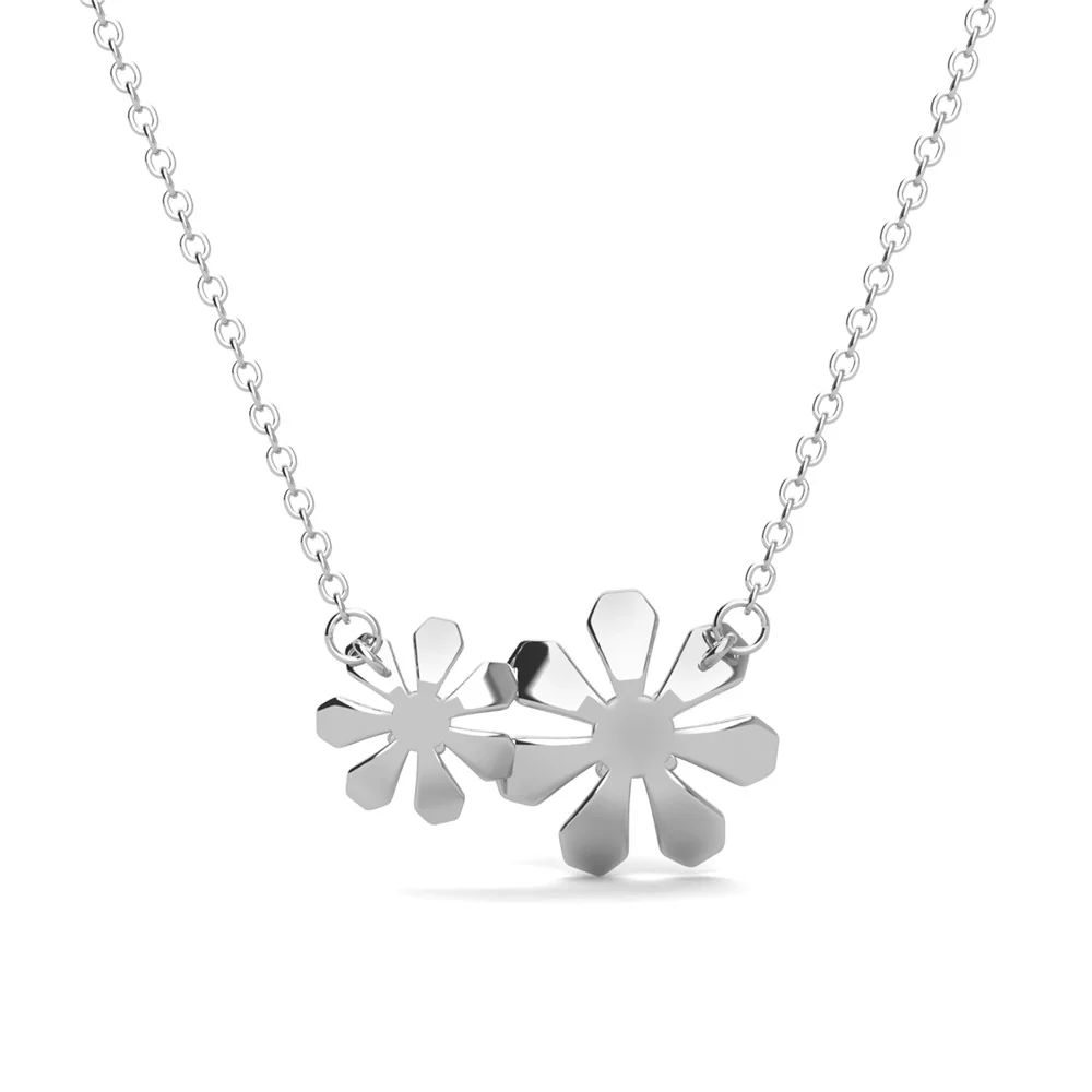 Daisy 18k White Gold Plated Flower Necklace with Swarovski Crystals - Image 8