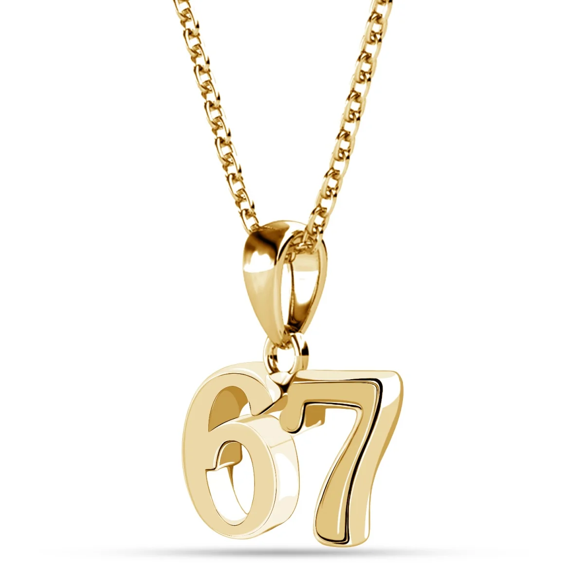 Danna 18k White Gold Plated 67 Pendant Necklace for Women - Image 10