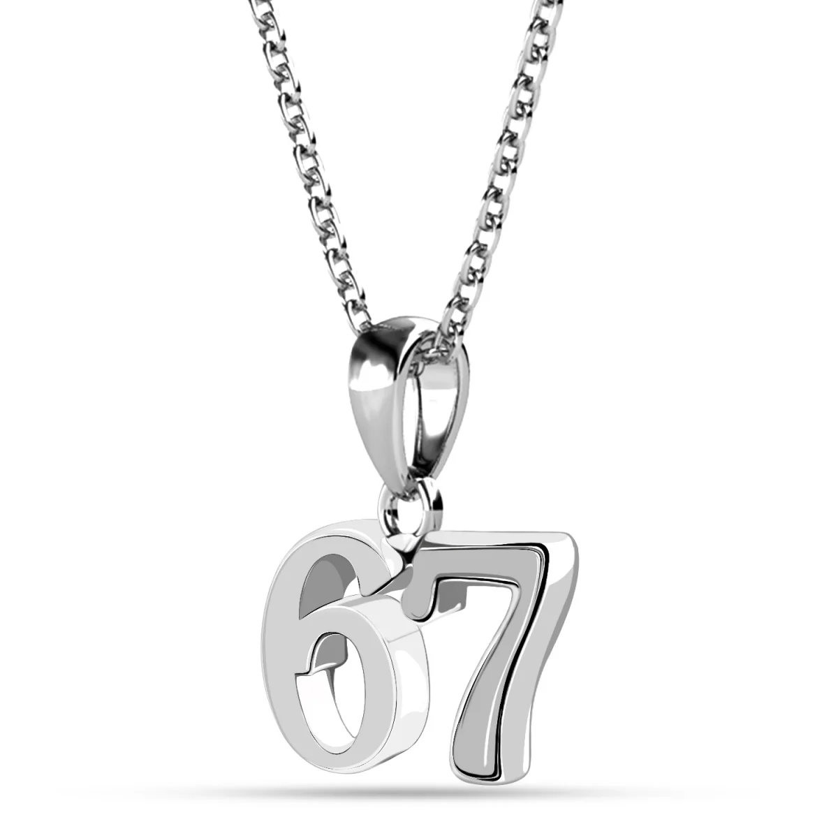 Danna 18k White Gold Plated 67 Pendant Necklace for Women - Image 6